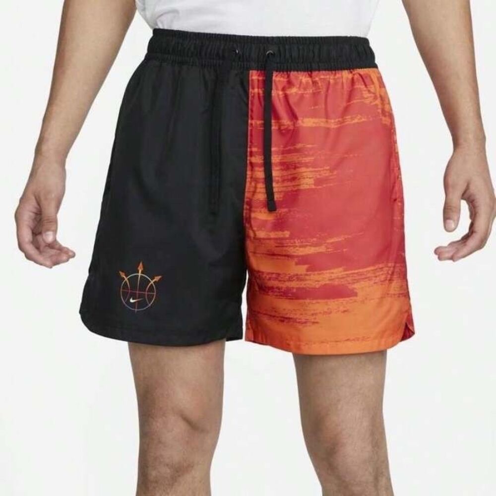 Nike Vintage Rare Sportswear Woven Flow Summer Hoop Shorts Nylon Orange Black S